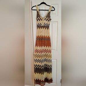 Chevron Patterned Maxi Dress
